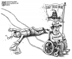 Don't Tread on Me - No Obamacare - cartoon by Adam Zyglis - The Buffalo News