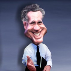 Mitt Romney - Caricature - image by DonkeyHotey